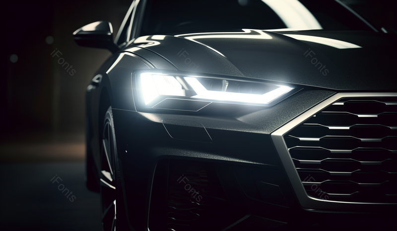 黑色汽车汽车远光灯特写,高清,摄影图,摄影图片,图片大全,摄影图免费下载